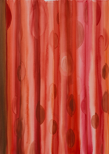 Curtains: Red, watercolour on paper