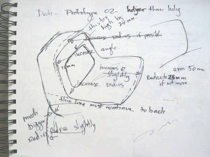 Making a Cool Chair, Davidson: Early sketch of what was then called the Duck Chair.