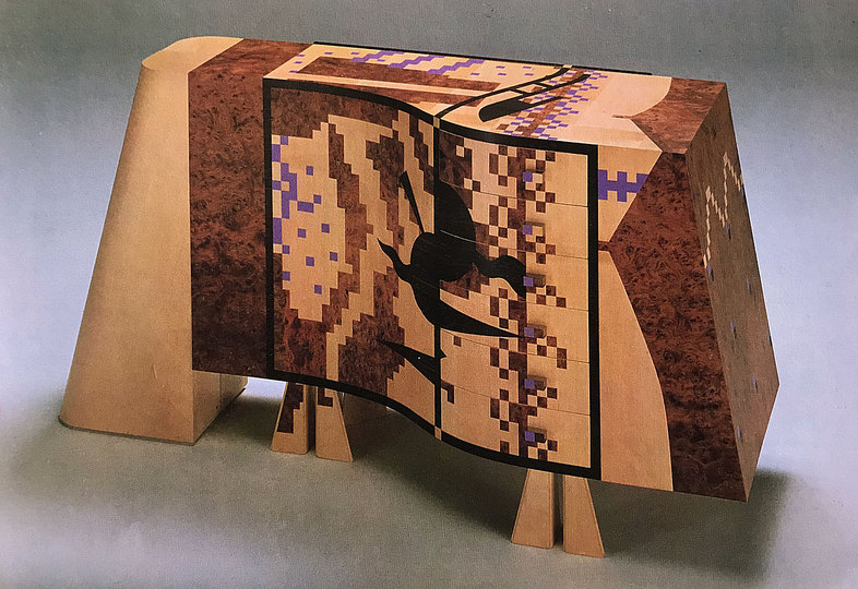 Alessandro Mendini 1931-2019: Marquetry chest of drawers, Alessandro Mendini
