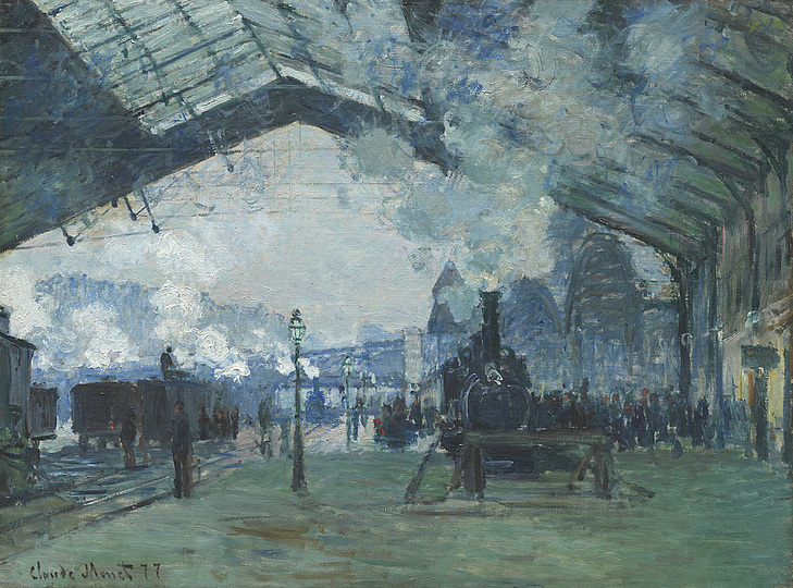 Monet and the Birth of Impressionism: Claude Monet (1840-1926), Saint-Lazare Station, Arrival of the Normandy Train, 1877, oil on canvas, 60,3 x 80,2 cm. The Art Institute of Chicago © Mr. And Mrs. Martin A. Ryerson Collection, The Art Institute of Chicago
