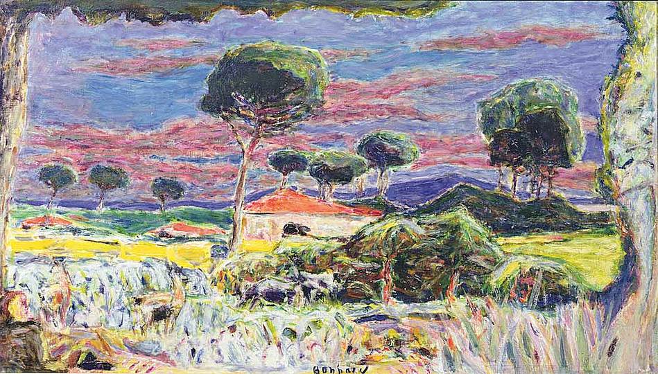 Pierre Bonnard: The Memory of Colors: Landscape in the South, 1939 , Paysage du Midi, oil on canvas, 40 × 75 cm. Private Collection, Germany