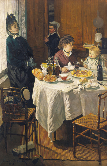 Monet and the Birth of Impressionism: Claude Monet (1840-1926), The Luncheon, 1868, oil on canvas, 231,5 x 151 cm. Städel Museum, Frankfurt am Main. Photo: Städel Museum – ARTOTHEK © Städel Museum, Frankfurt am Main
