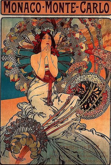 Alphonse Mucha: Alphonse Mucha, “Monaco Monte-Carlo”, advertising poster, 1897.
Museum of Design Zurich, Poster Collection; Photo: Museum of Design Zurich, FX.Jaggy/U.Romito © ZHdK