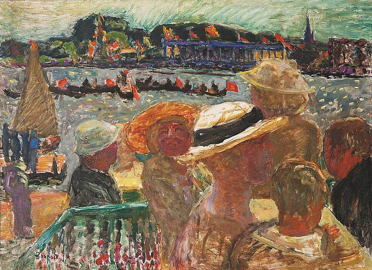 Pierre Bonnard: The Memory of Colors: Festival on the Water, 1913 
La fête sur l‘eau, oil on canvas, 73 × 100,3 cm 
Carnegie Museum of Art, Pittsburgh. Purchased through the generosity of Mrs Alan M. Scaife