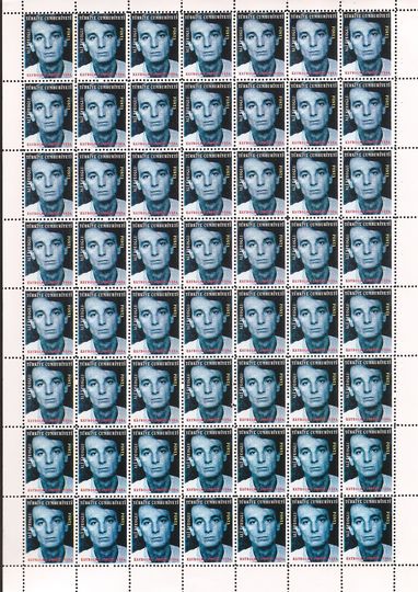 Who the f*** is Halil Altindere?: Welcome to the Land of Lost, 1998, Post stamps (12 pieces), each 12 x 29 cm, Courtesy the artist and Pilot, Istanbul.