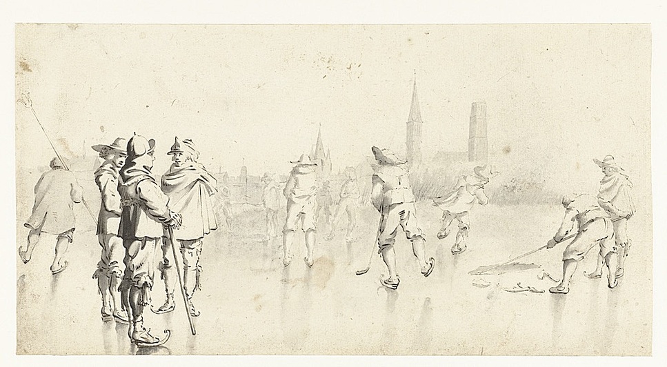 The Joys of Ice Skating: Schaatsers buiten Zwolle, Gerard ter Borch (II), ca. 1610 - 1640