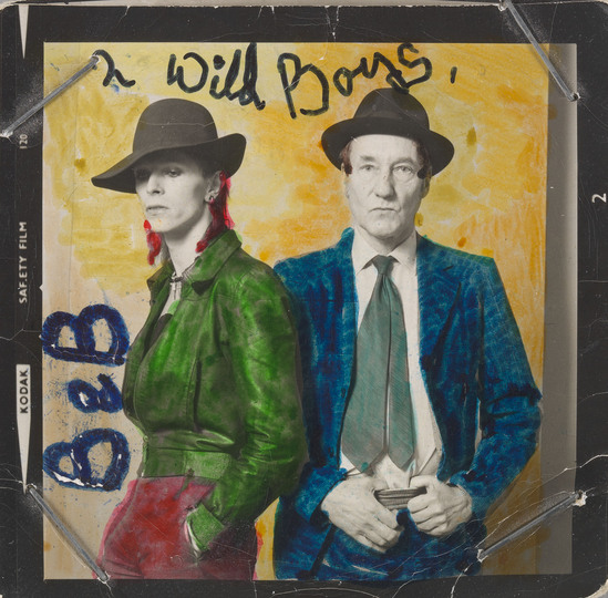 David Bowie is Crossing the Border.: David Bowie and William Burroughs, 1974 Photograph by Terry O’Neill
Hand colouring by David Bowie
Courtesy of The David Bowie Archive 2012
Image © V&A Images