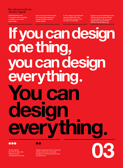 Massimo Vignelli 1931-2014: If You can Design One Thing, You can Design Everything.