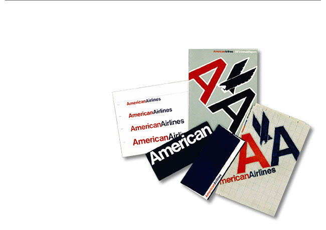 Massimo Vignelli 1931-2014: American Airlines Corporate Identity, 1967. The eagle image was later added at the request of the the client American Airlines.
