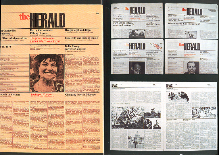 Massimo Vignelli 1931-2014: The Herald  (New York) Pages Layout, 1971.