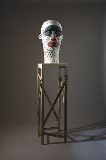 Body & Soul: Daphné Corregan, Smeared Face, 2012, Terracota, wood. Courtesy of the artist.