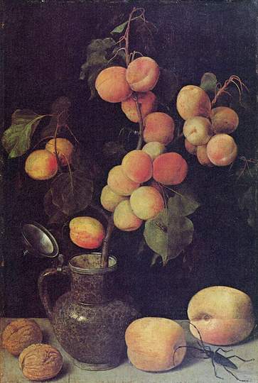 Georg Flegel: Still Life Painter: Peaches, circa 1630, oil on panel, Hessisches Landesmuseum Darmstadt.