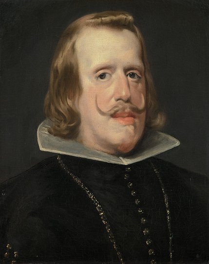 Diego Velázquez: The excellent connections of Francisco Pacheco, Velázquez’ father-in-law, helped the young artist to establish himself in Madrid in 1623. After the king had seen Velázquez’ portrait of his prime minister, the Conde Duque de Oli- vares, Philip IV decided to sit for him too. A number of portraits connected to Velázquez have survived from this time, both full-length and half-length compositions. King Philip IV of Spain painted in the Workshop of Diego Velázquez, c. 1653–1656/59, Oil on canvas, 47 x 37,5 cm © Vienna, Kunsthistorisches Museum