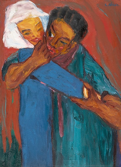 Emil Nolde: Wooing, 1916, Oil on canvas, 100 x 75 cm. Städel Museum, Frankfurt am Main © Nolde Stiftung Seebüll . Permanent loan from a private collection.