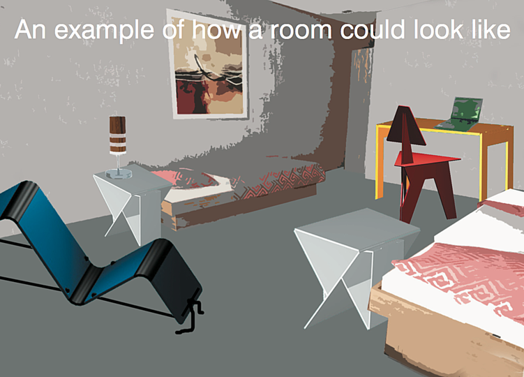 The future of traveling - Projects: A concept for foldable hotel room interiors in pop-up hotels.