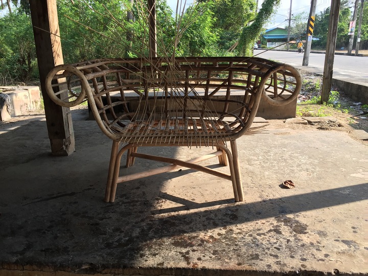 Thai Silk and Rattan: Constructing the sofa chair