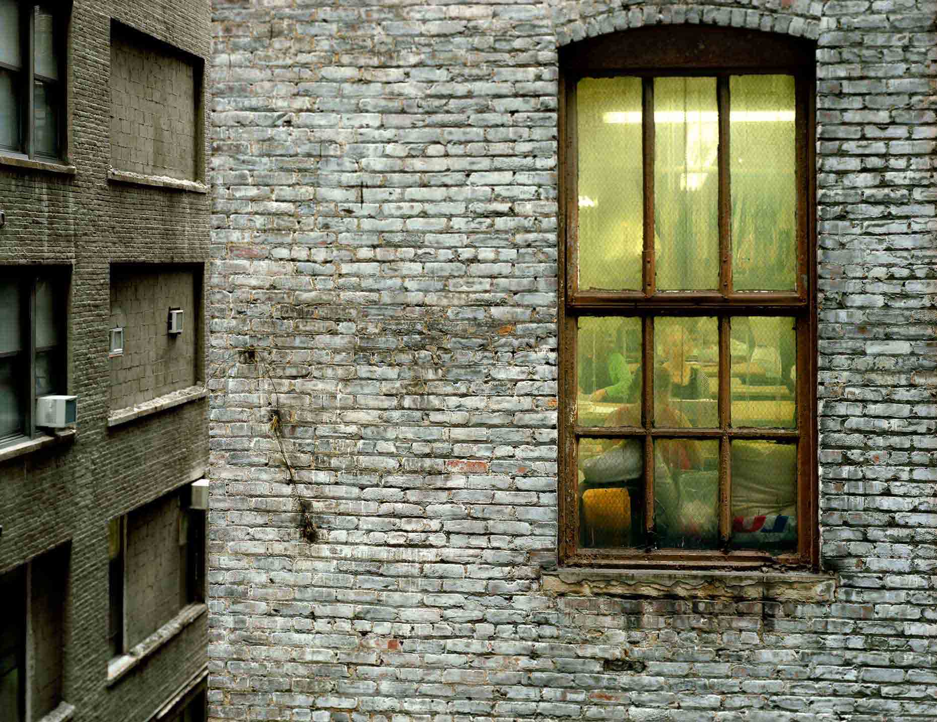 Стена соседского. Фотограф Gail Albert Halaban. Окно с улицы. У окна.