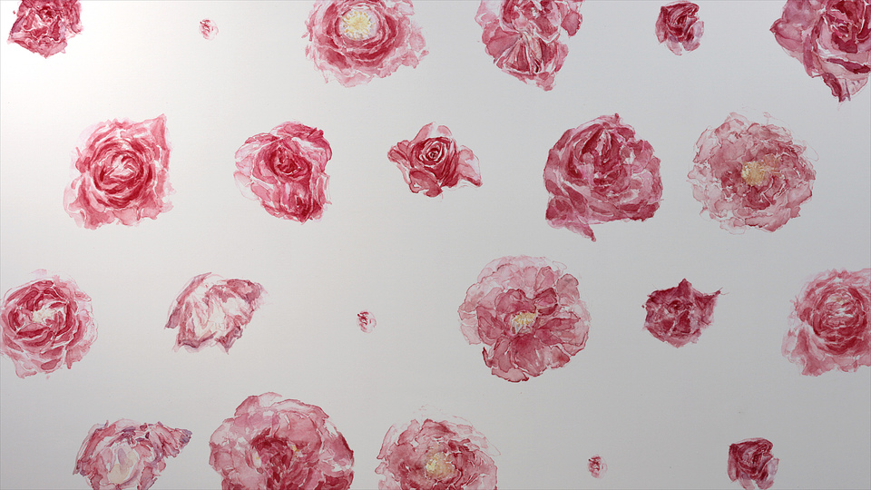 Nature morte/Nature vivante: Wallpaper roses still, 2015 © Lieve Van Stappen
