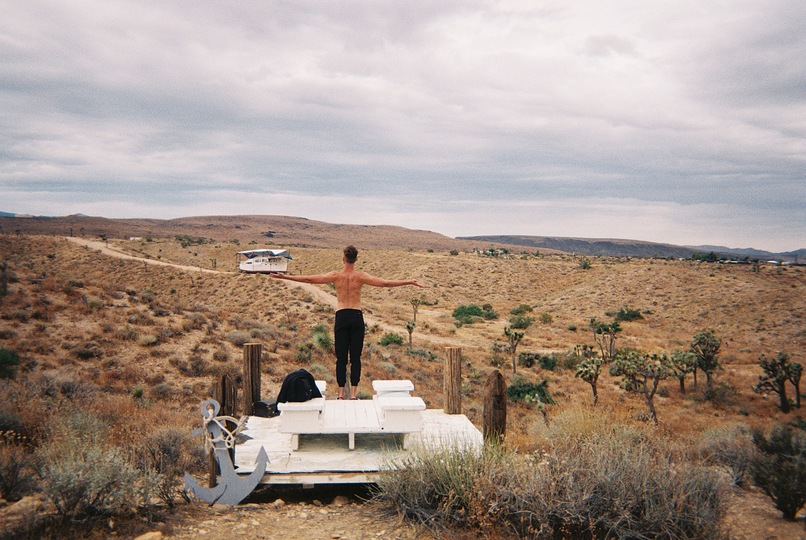 Desert Yacht Club: Tyler Dean on Diving Board at Desert Yacht Club, Joshua Tree, CA