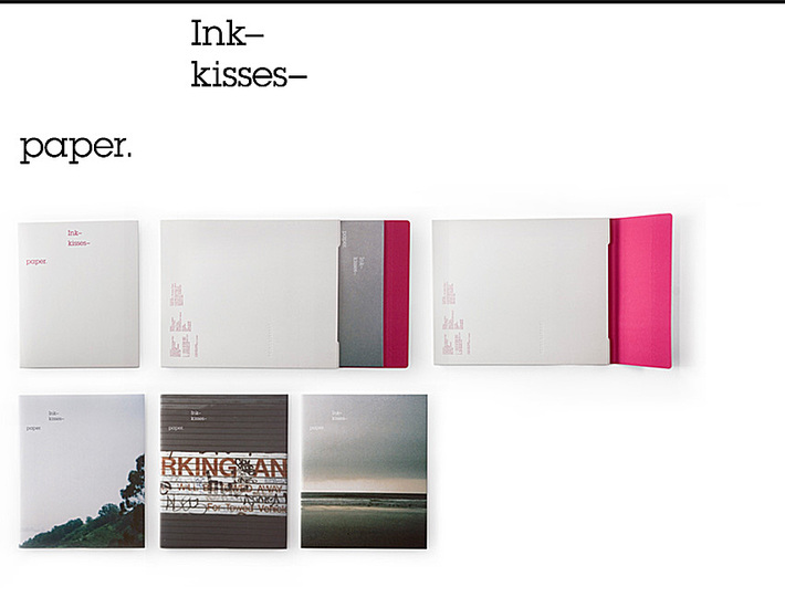 Ink kisses paper: 