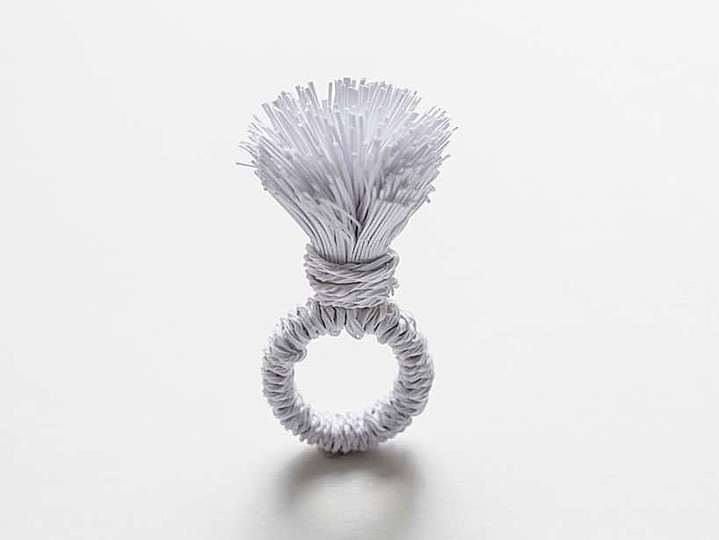What is the potential of white paper?: A ring that sits as part of Paper Collection, by Megan Ocheduszko