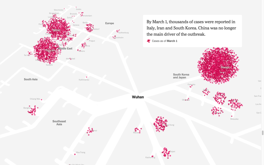 Covid-19: a feature on the spread of Covid in the New York Times, USA