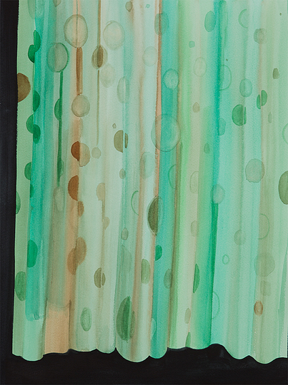 Curtains: Green, watercolour on paper