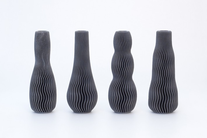 3D Printed: Final shapes of 3D printed vases by FDM (FFF) technology. 