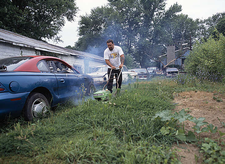 mowing the lawn: 