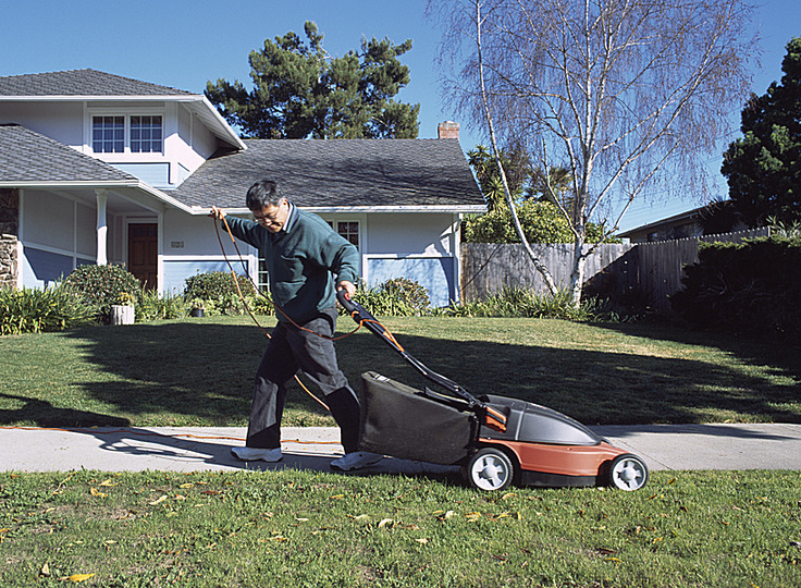 mowing the lawn: 