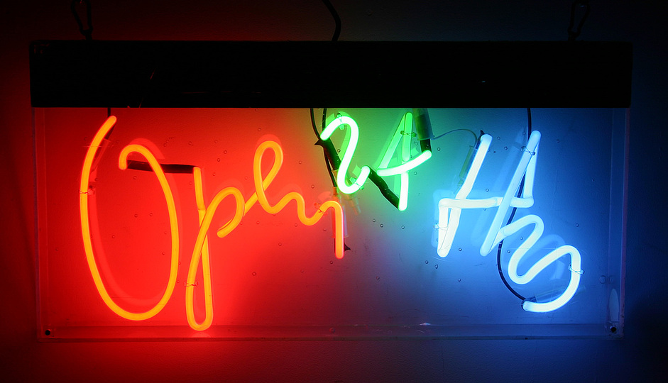 Open 24 Hours - A Gallery of Neon Signs: 