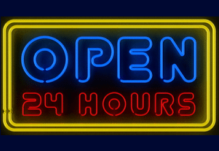 Open 24 Hours - A Gallery of Neon Signs: 