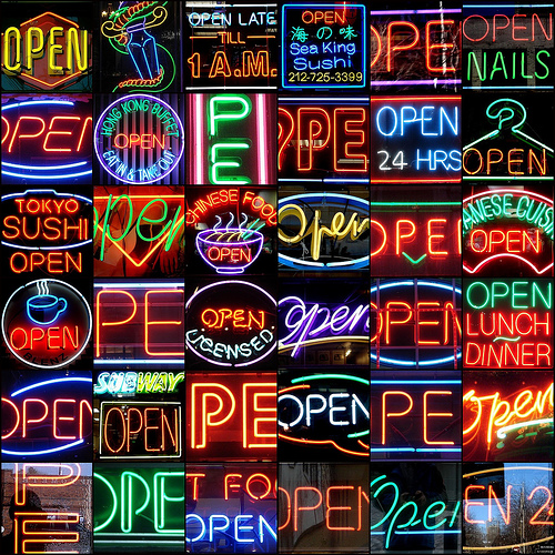 Open 24 Hours - A Gallery of Neon Signs: 