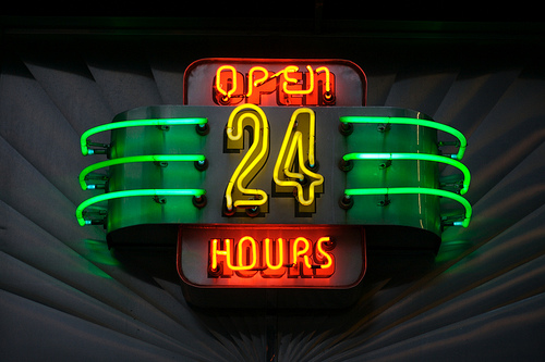 Open 24 Hours - A Gallery of Neon Signs: 
