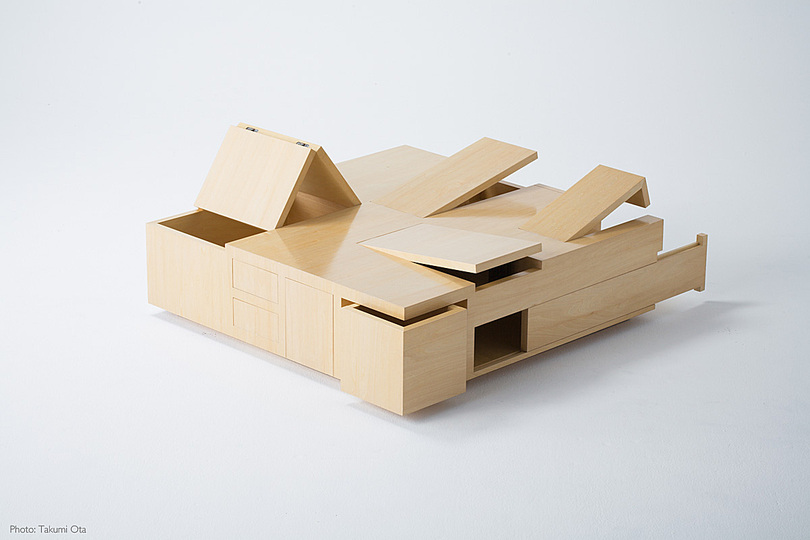 平社直樹 Paulownia and Kai: Table Kai, designed by Naoki Hirakoso and Takamitsu Kitahara. Material : Wood (Structure – Plywood / Finish – Coated Tilia Japonica). Order directly from the designers.