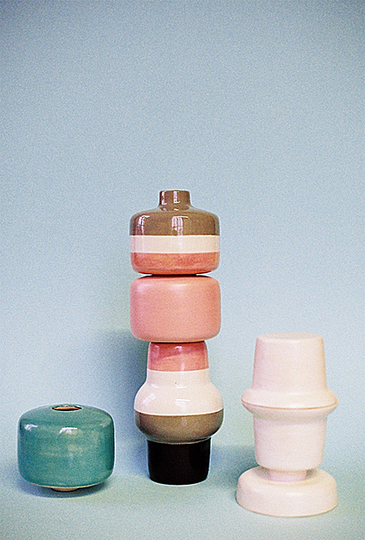 Jadran pop-up shop: Totem series composed of different ceramic elements which can be randomly organised into new configurations. Totems are not only combined by form and colour, but they also provide users with the ability to express their own creativity. 
Oblique is a collective of three designers from Slovenia - Katarina Müller, Anja Radović and Katja Špiler. They came together with the same passion for designing and creating in the field of contemporary ceramics. 
