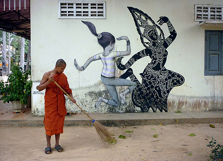 Street Art curated by the Collective: Seth Globepainter, Pnom Penh, Cambodia.