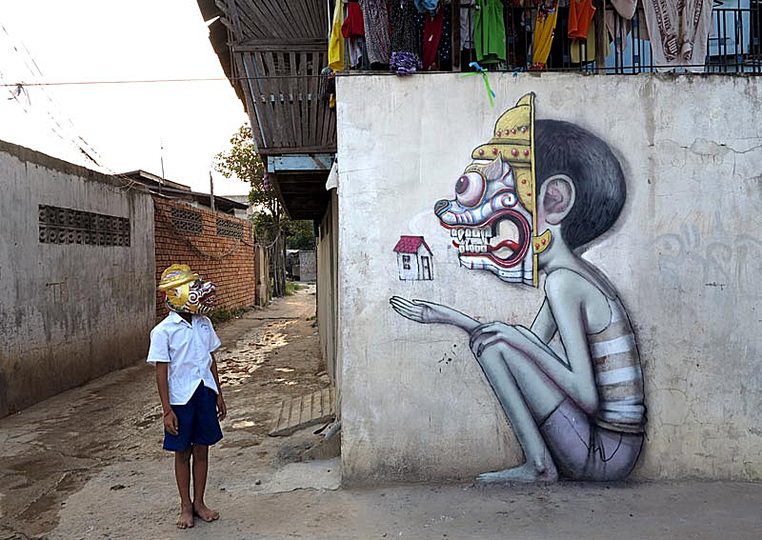 Street Art curated by the Collective: Seth Globepainter, Pnom Penh, Cambodia.