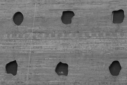 Brazil Modernism: Lina Bo Bardi, SESC-Pompéia, São Paulo, detail, 1977. ‘Prehistoric’ holes