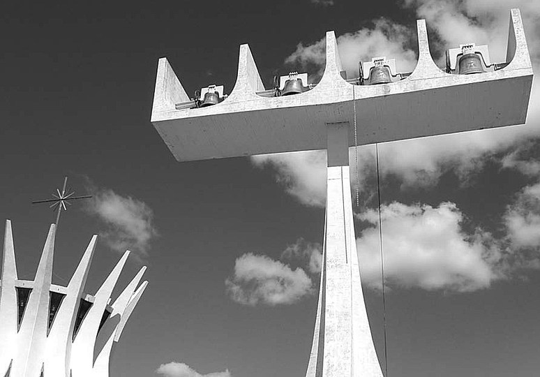 Brazil Modernism: Oscar Niemeyer, Cathedral bell-tower, Brasília, 1958–67.