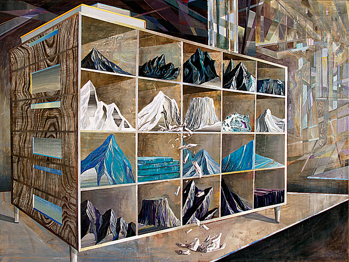 architecture > art: Ricky Allman, 
Shelved,
acrylic on canvas
36x48