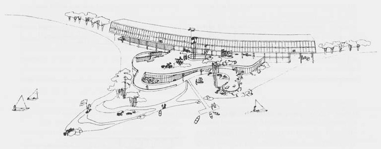 Brazil Modernism: ￼Oscar Niemeyer, scheme for hotel, Pampulha