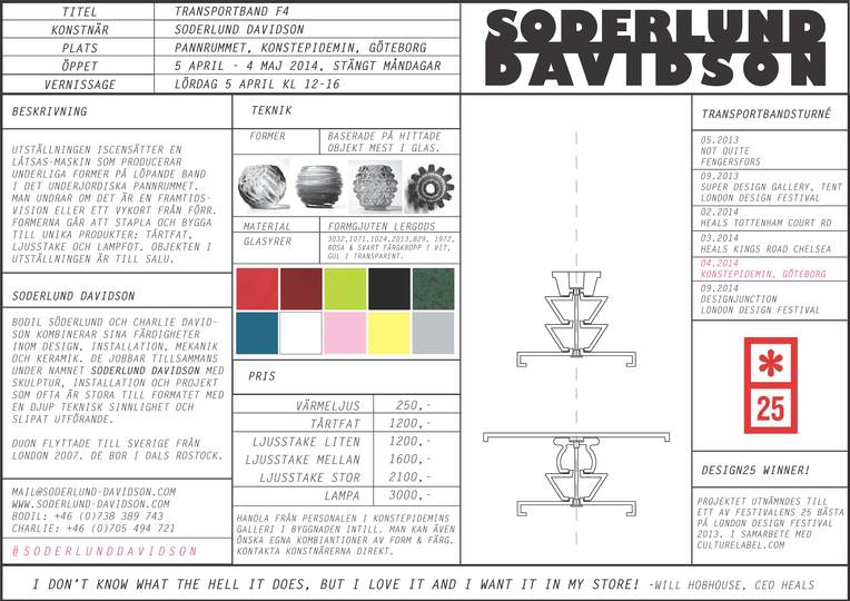 Soderlund Davidson: Exhibition Catalog, Konstepidemin, Gothenburg