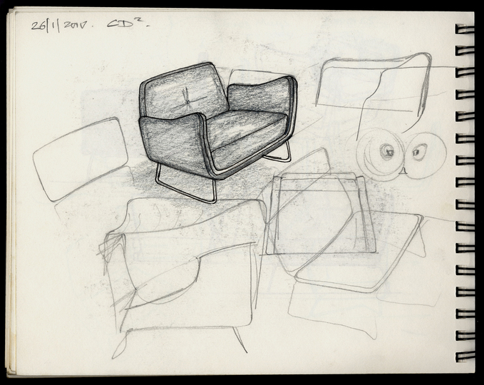 Sketches: Study for an arm chair