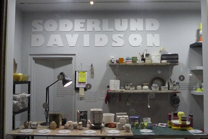 Soderlund Davidson: Soderlund Davidsons workshop in the window of Heal's on Tottenham Court Road, London