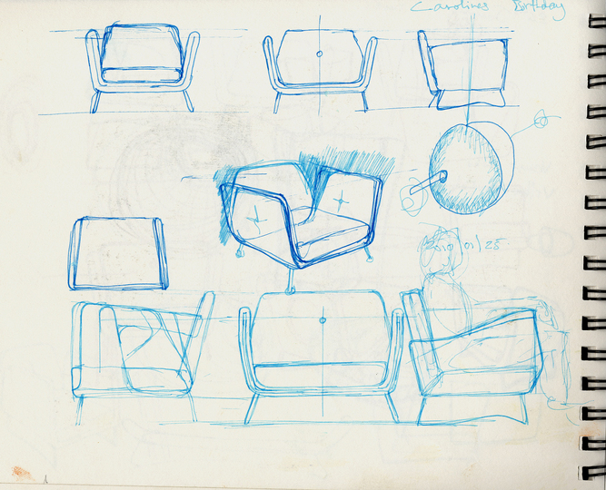 Sketches: Study for an arm chair