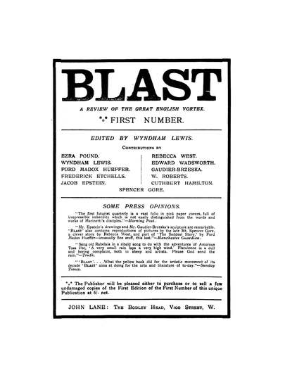 20th Century Avantgarde Magazines: Blast: 