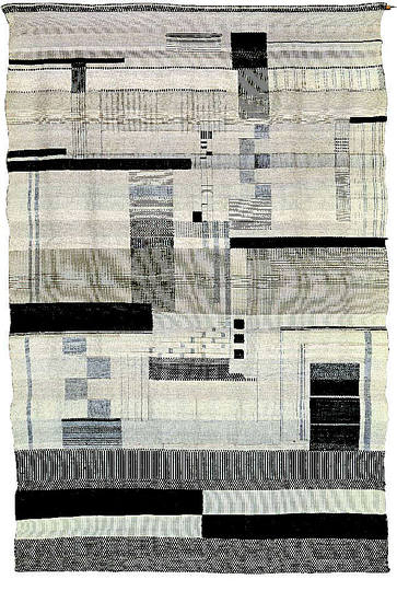 Bauhaus: Textile Design: Gunta Stölzl, “Black and White” tapestry, 1923/24