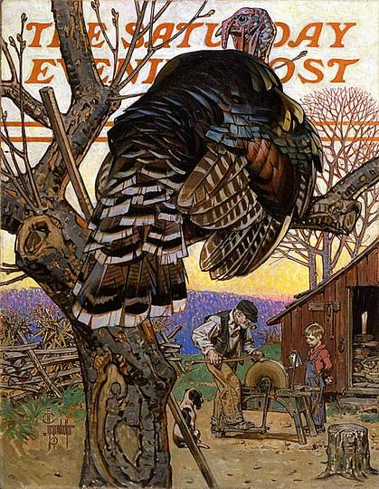Thanksgiving in Art: J.C. Leyendecker, A Turkey for Thanksgiving  on the cover of The Saturday Evening Post.
