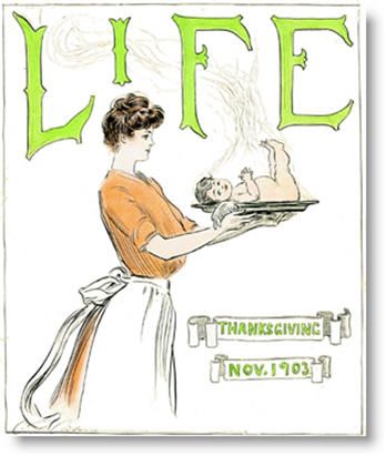 Thanksgiving in Art: Life magazine's cover 1903 by artist Charles Dana Gibson.